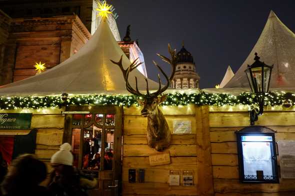 Helmut watches over the passing crowd. Gendarmenmarkt Weihnachtmarket, Berlin