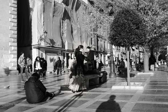 A break in flamenco show. Granada, Spain