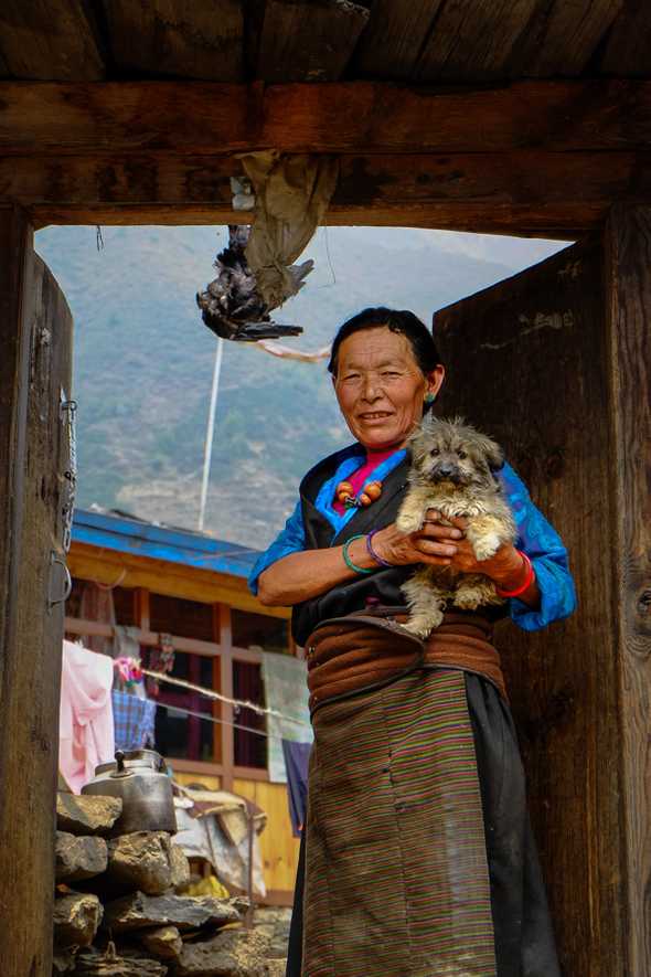 Typical household by the road. Tsum Valley, Nepal